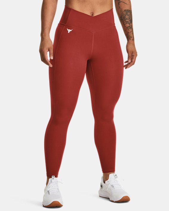 Women's Project Rock Crossover Lets Go Ankle Leggings in Red image number 0